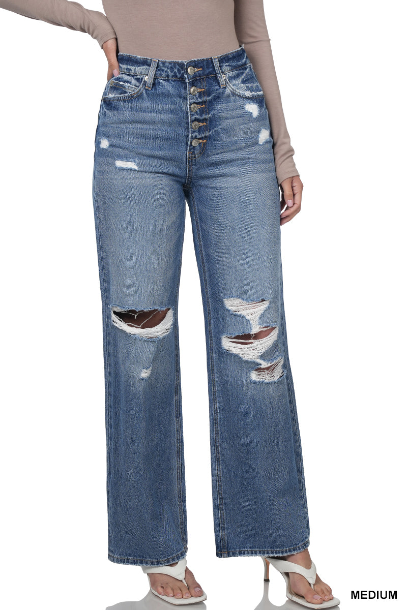 Stacy Super High Rise Wide Leg Denim